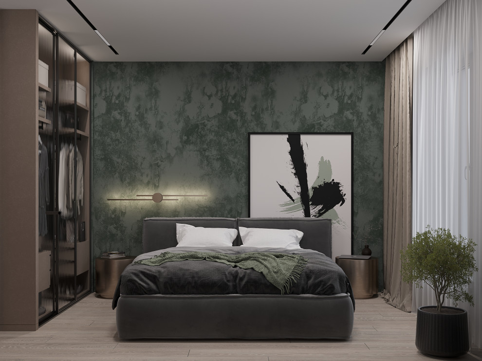 Проект спальни и ванной комнаты в ЖК "MYPRIORITY Basmanny"