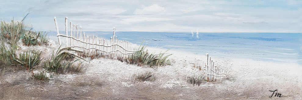 "Beach Vibes" Hand Painted Canvas Art, 60"x20", Wrapped Canvas Painting