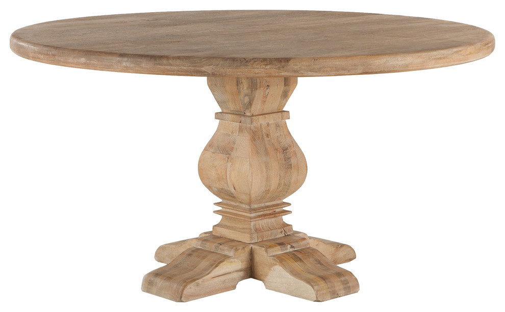 Mango Wood 60 Round Dining Table Antique Oak Traditional Dining