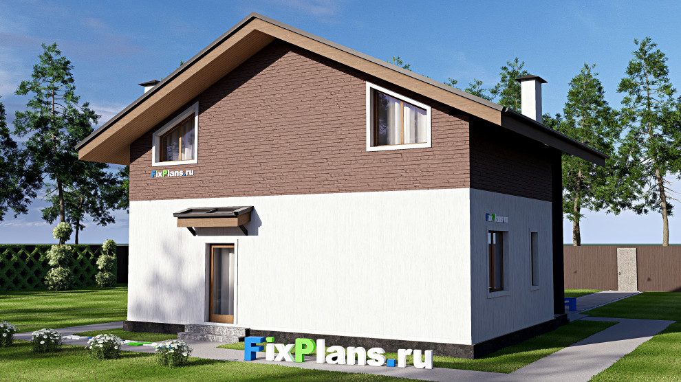 Проект дома с мансардой 8х10 м S110м2 F-17378