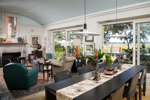 This is an example of a medium sized eclectic home in Atlanta.