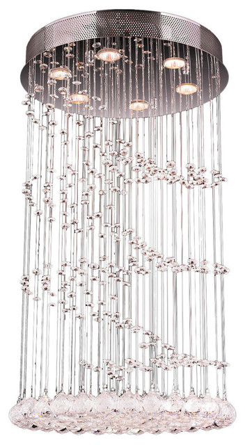 Modern 6 Light Chrome Finish Faceted Crystal Helix Spiral Flush Modern 6 Light Chrome Finish Faceted Crystal Helix Spiral Flush Mount Ceiling Lighting By Palace