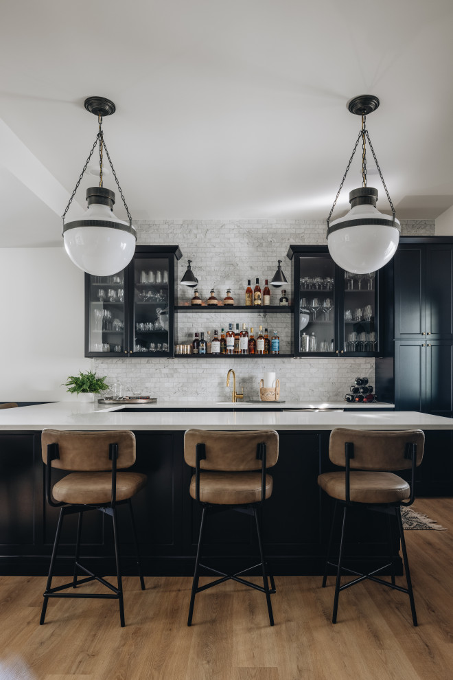 Inspiration for a transitional basement remodel in Chicago