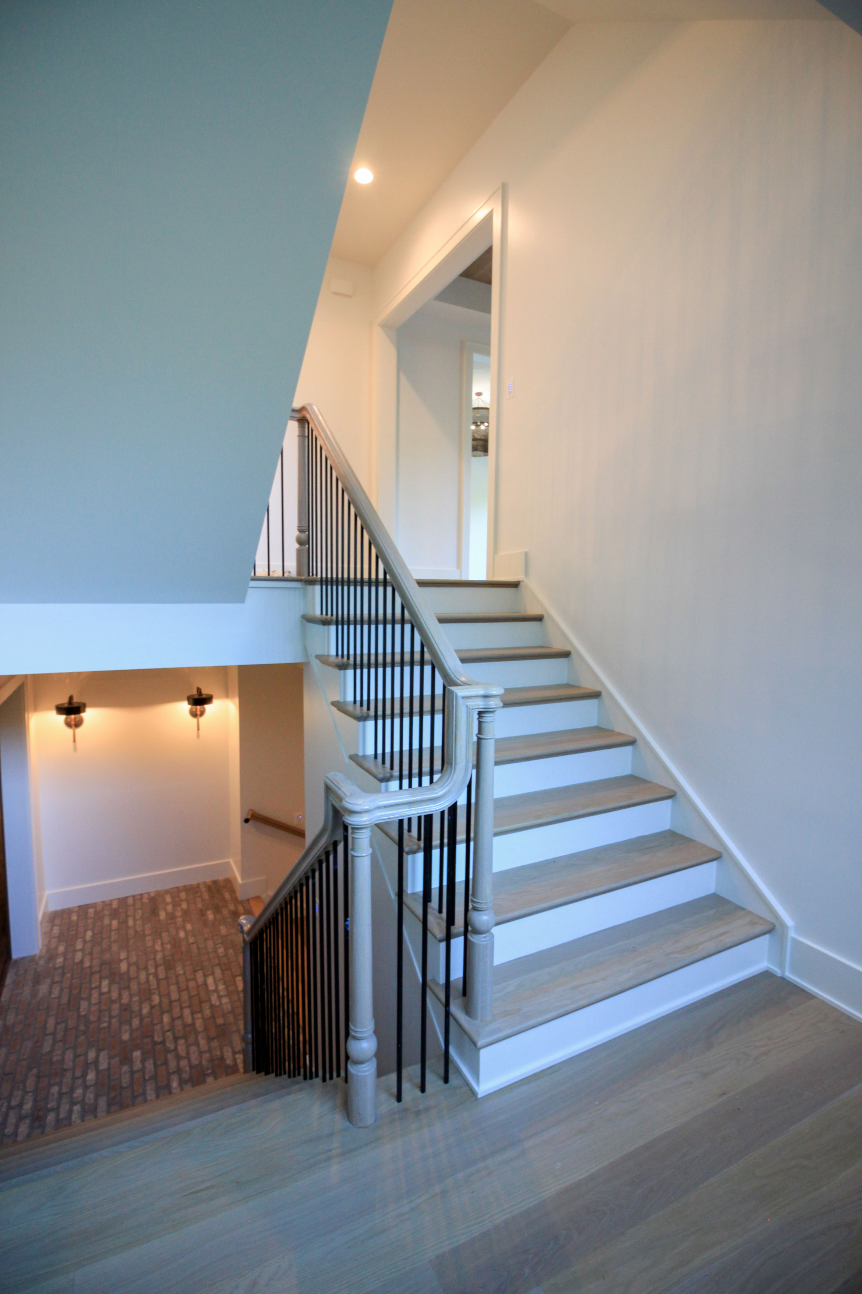 93_Captivating Light Wood Railing System with Black Spindles, Arlington VA 22207