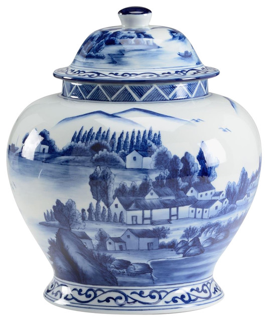 Ginger Jar Vase Chelsea House Blue White Asian Decorative Jars Ginger Jar Vase Chelsea House Blue White