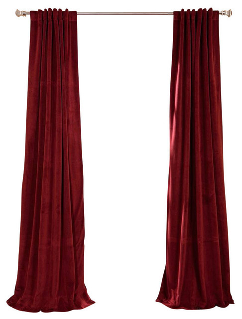 Signature Burgundy Blackout Velvet Curtain Single Panel