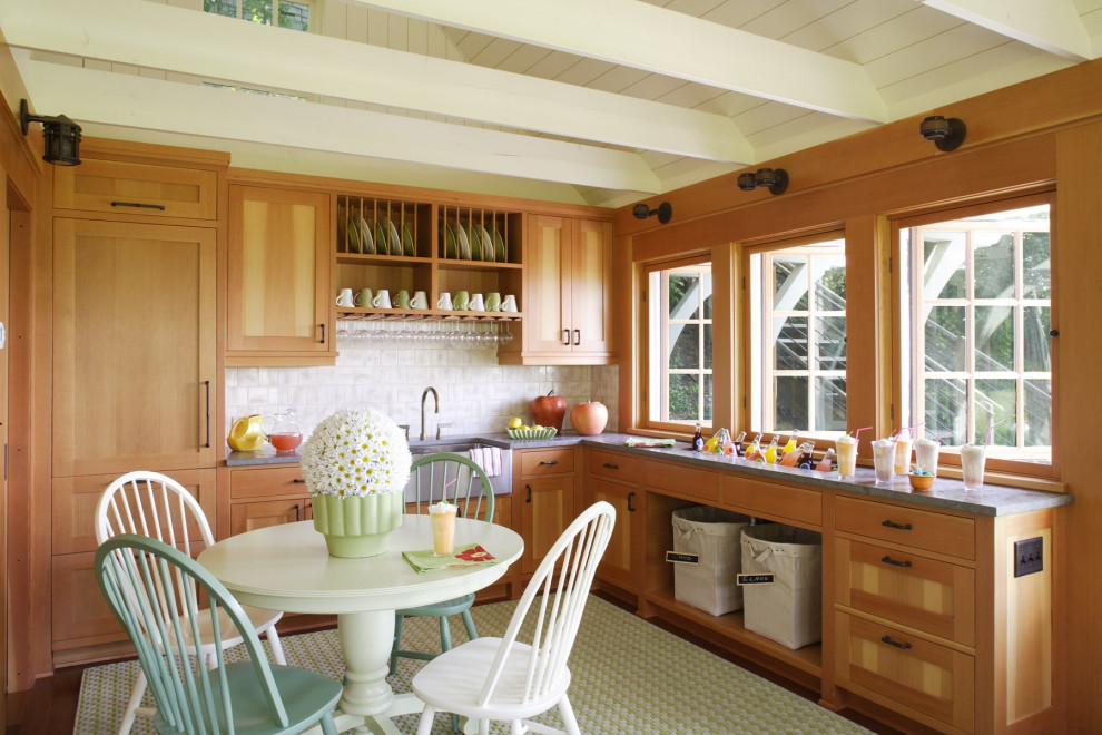 Design ideas for a mid-sized beach style galley kitchen in Minneapolis.
