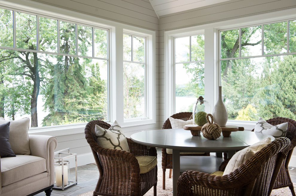 Design ideas for a transitional sunroom in Minneapolis.
