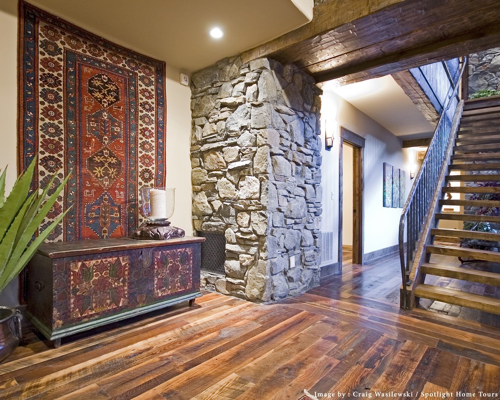 Traditional staircase in Denver.