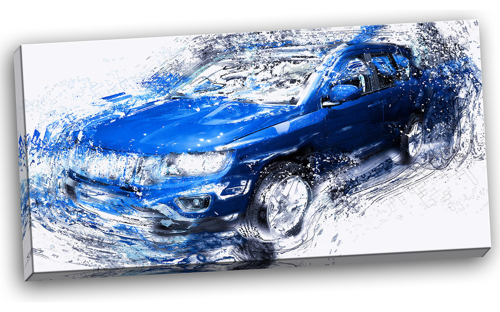 "Blue Tuner Car" Canvas Painting