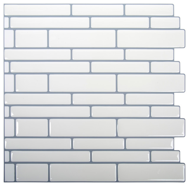 Rectangular Peel & Stick Wall Tiles, 10x10", 6 Pieces