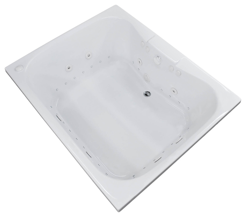 Veronesse 40 x 60 Air & Whirlpool Drop-In Bathtub w/ Center Drain - Right Pump