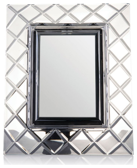 Waterford Criss Cross Frame 5x7" Contemporary Picture Frames by Silver & Crystal Gallery