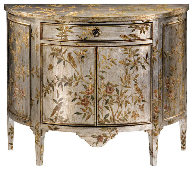 Hand-Painted Demilune Cabinet - Traditional - Accent Chests And ...