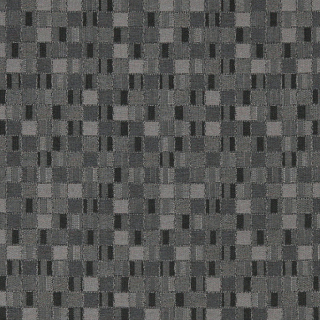 Black And Grey Geometric Boxes Contract Grade Upholstery Fabric By The Yard