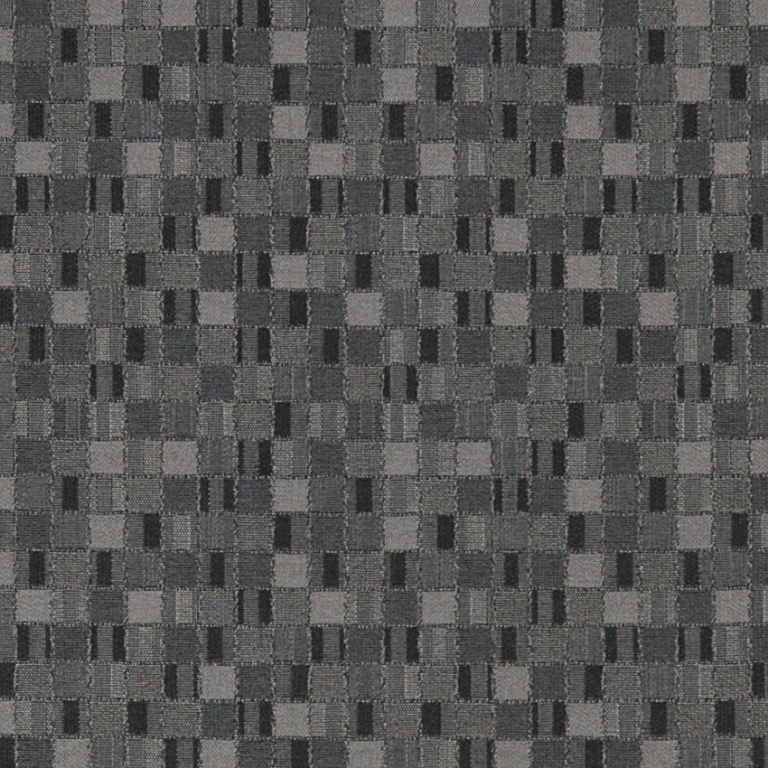 Black And Grey Geometric Boxes Contract Grade Upholstery Fabric By The Yard