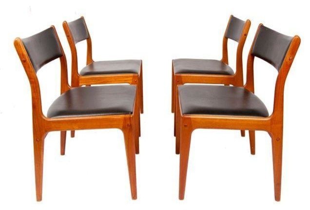 Pre-owned Danish Modern Teak Dining Chairs - Set of 4