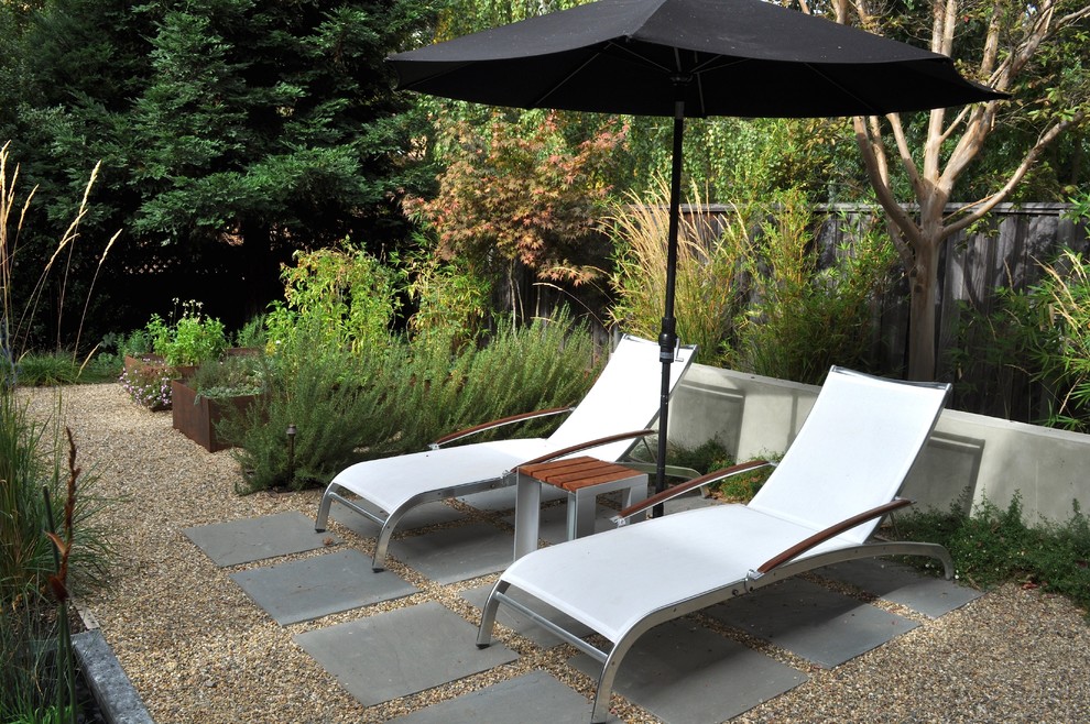 Design ideas for a traditional backyard gravel landscaping in San Francisco.