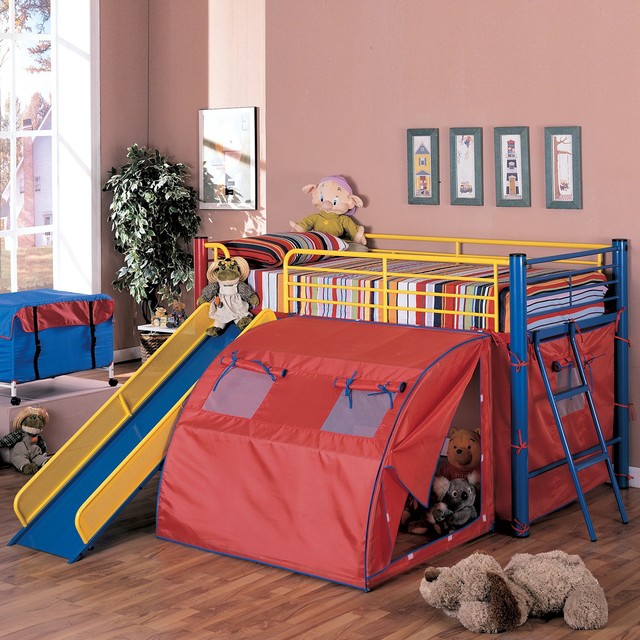Coaster Fine Furniture 7239 Twin Bunk Bed with Slide and Tent