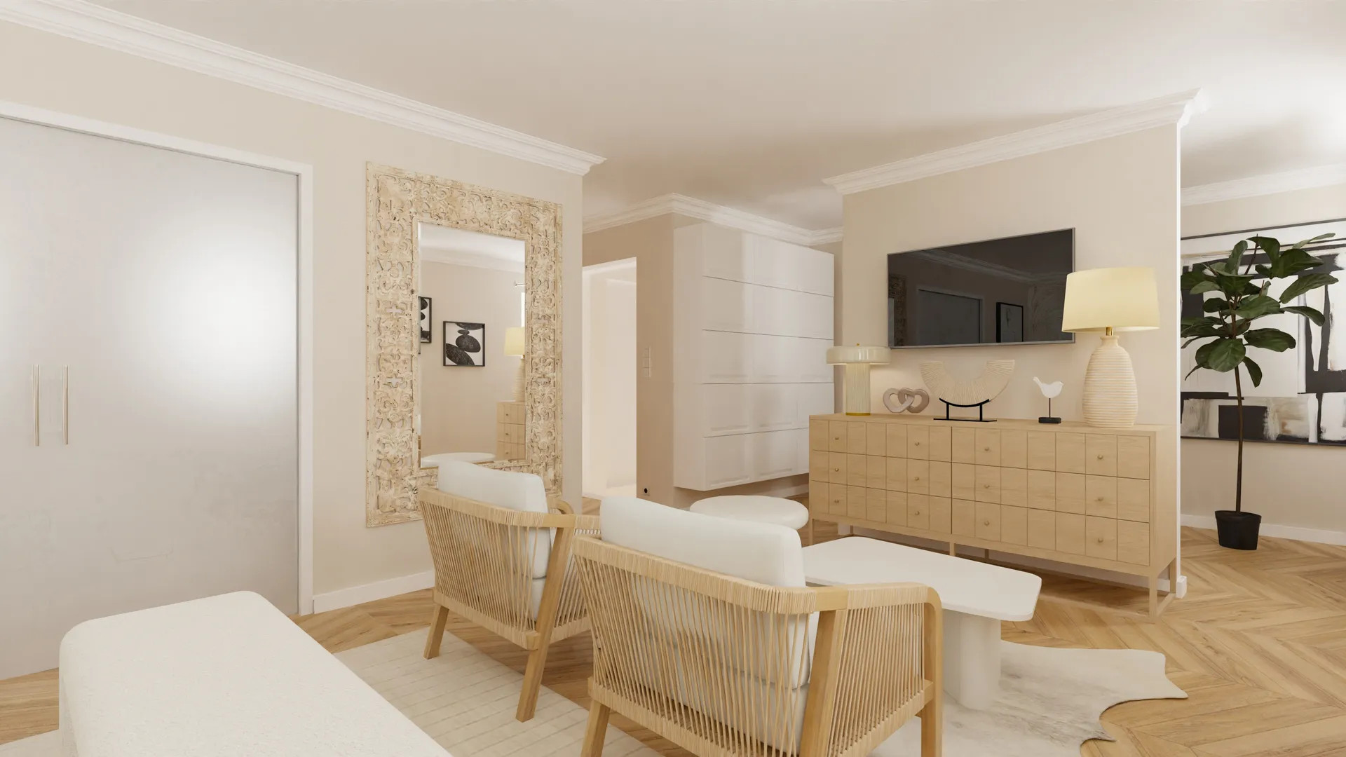 Rénovation complète, réunification de plusieurs appartements d'un petit immeuble