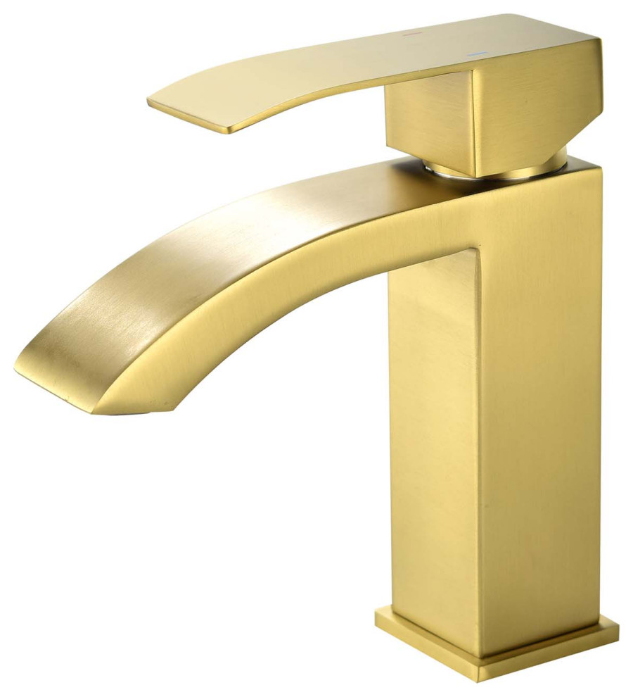 Givingtree Single Lever Operation Single Hole Bathroom Faucet,Gold