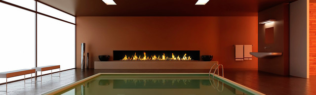 Foyers gaz Frontaux contemporaneo-piscina