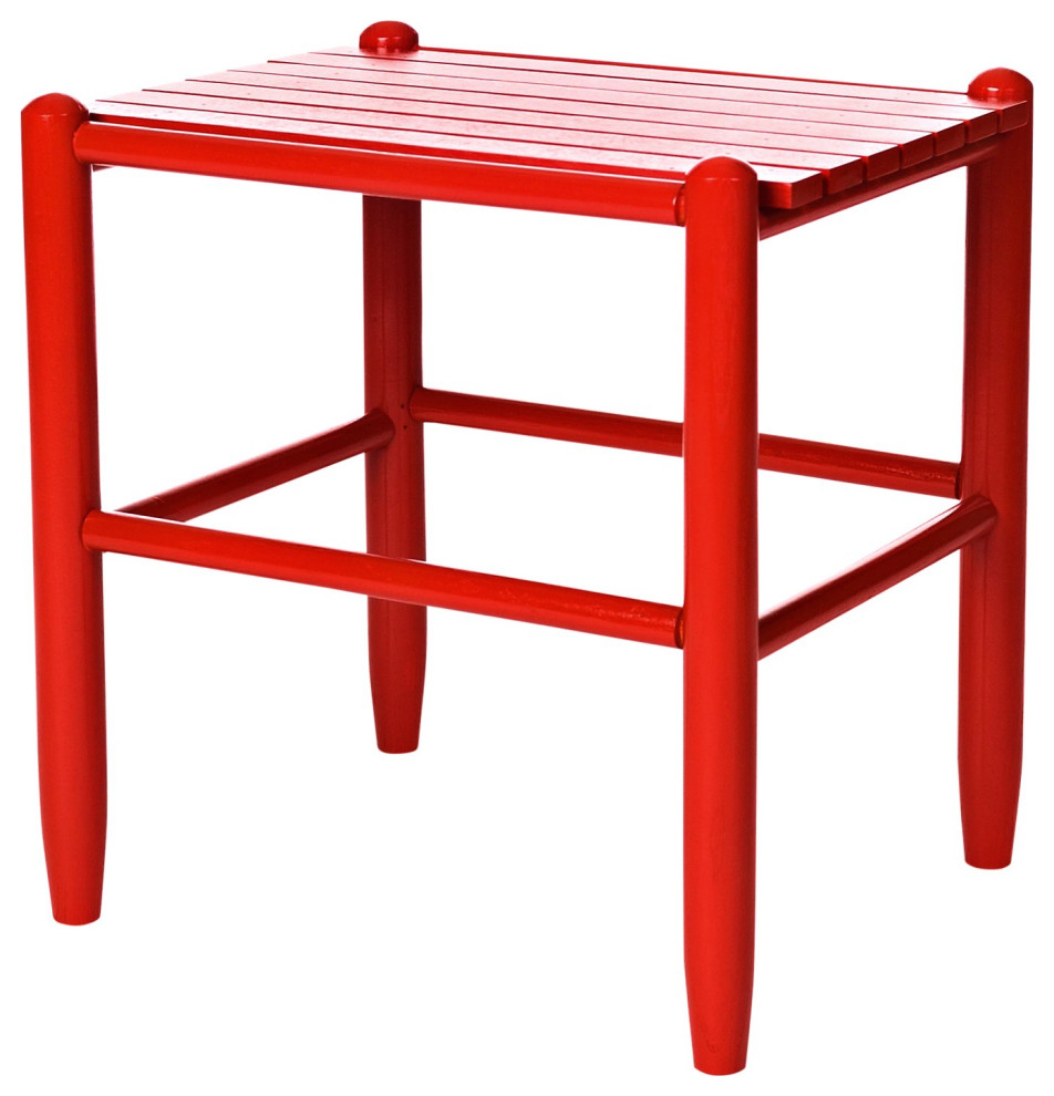 Asheville Wood Side Table No. 1618, Red