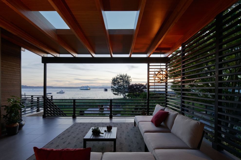 Idee per una terrazza minimalista di medie dimensioni