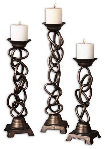 Uttermost Linked, Candleholders, S/3 - Contemporary - Candleholders ...