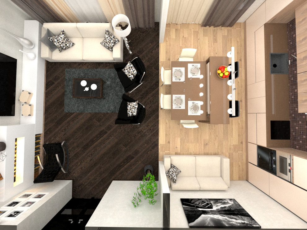 контрастный интерьер в современном стиле