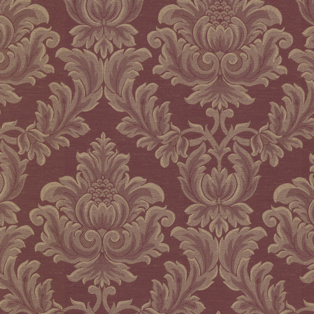 Oldham Burgundy Damask Wallpaper - Traditional - Wallpaper - by ...