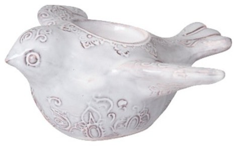 Vietri Bellezza White Dove Votive Candleholder with Votive