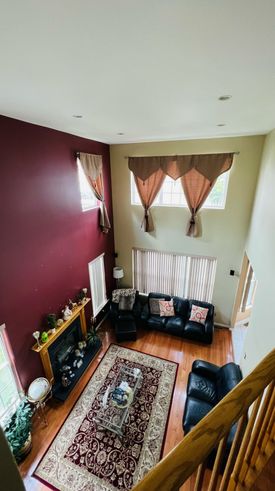 chandelier and decor for high ceiling family room ideas