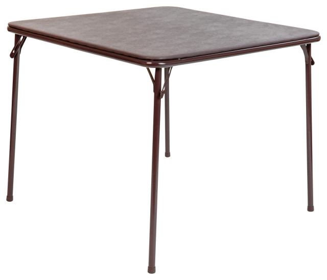 Brown Folding Card Table, Lightweight Portable Folding Table
