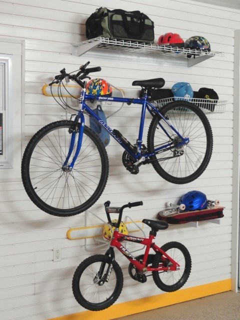 Sports Equipment Storage - Duo Bike Lifestyle Kit with 48" Shelf on FlexiPanel