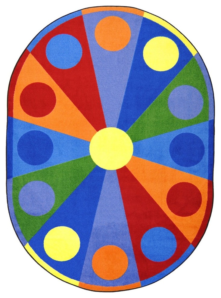 Kid Essentials Rug, Color Wheel, 5'4"x7'8" Oval - Contemporary - Kids