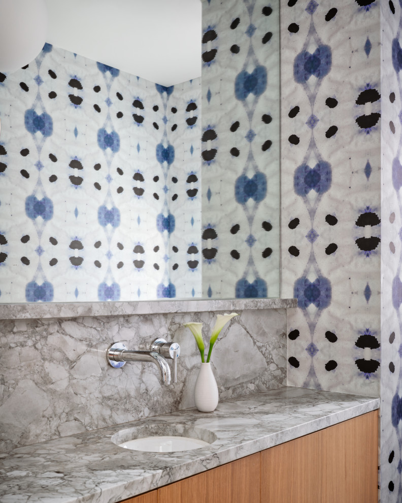 Inspiration for a 1950s powder room remodel in Austin
