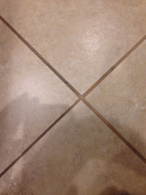 kitchen floor tile grout lines not happy