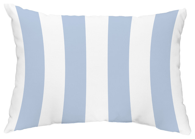 Rugby Stripe 14 X20 Decorative, Light Blue Outdoor Lumbar Pillows