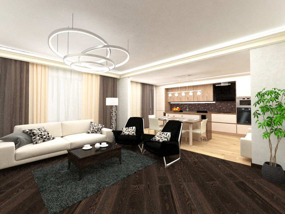 контрастный интерьер в современном стиле