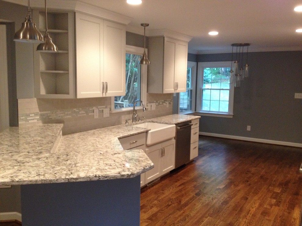 Example of a transitional kitchen design in Raleigh