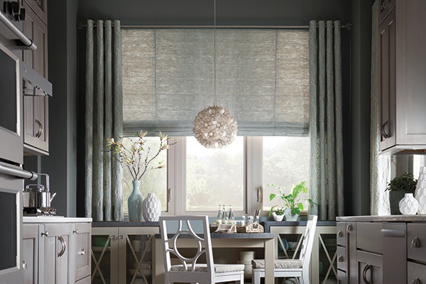 Inspiration for a mid-sized contemporary medium tone wood floor and brown floor kitchen/dining room combo remodel with gray walls