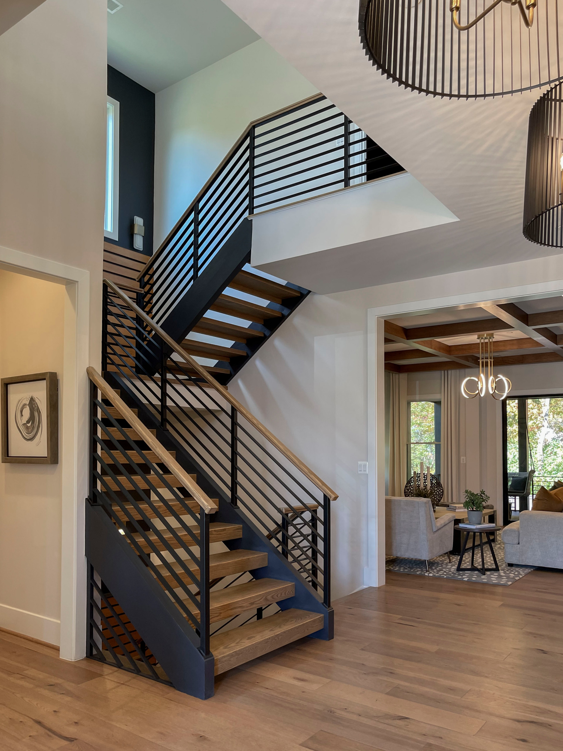 113_Floating Straight- Stringers with No Risers in Contemporary Home, Bethesda M