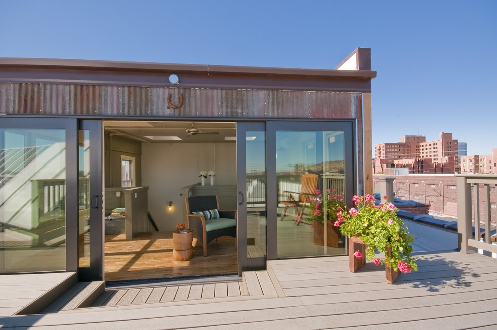 Photo of a contemporary rooftop and rooftop deck in Other.