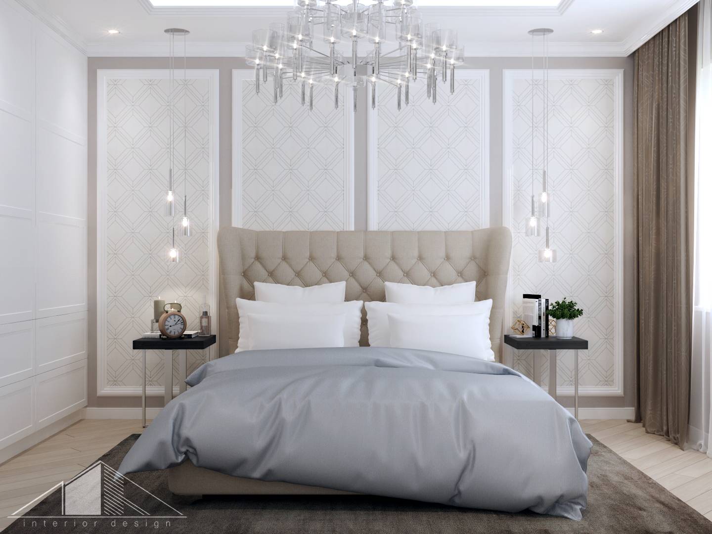 Дизайн трехкомнатной квартиры в стиле неоклассика