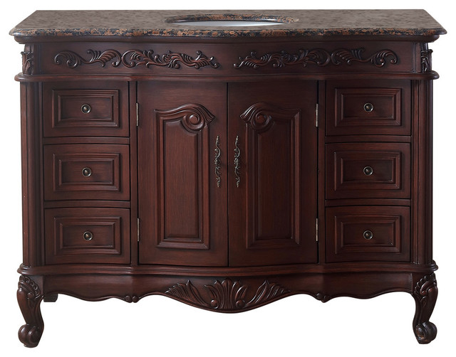 48 Saturn Single Sink Vanity Baltic Brown Granite Top
