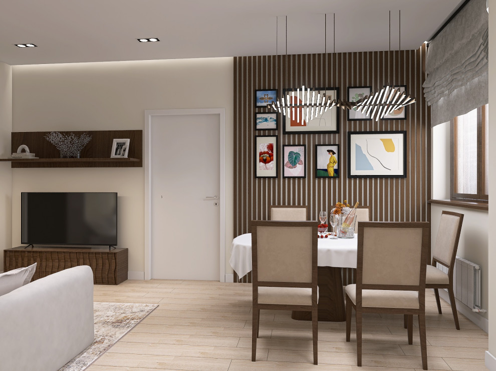 КУХНЯ-ГОСТИНАЯ + СПАЛЬНЯ И КОМНАТА ДЛЯ СЫНА 54 КВ.М.