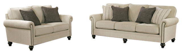 Signature Design By Ashley Milari Living Room Set Linen