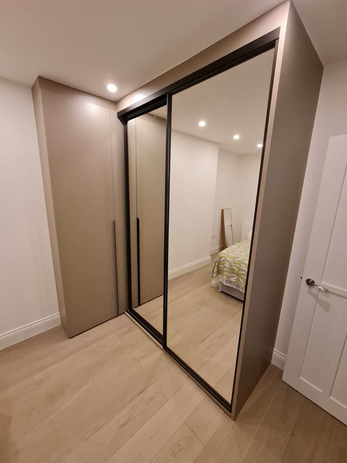Mirrored Beige Wardrobe