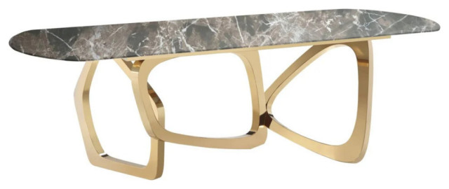 Simon Modern Brown and Gold Dining Table - Contemporary - Dining Tables - by Rustic Home ...